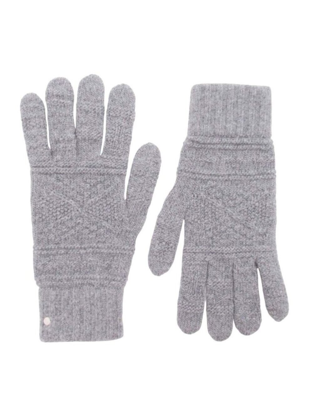 Hermes Frecanse Sellier Buttons Knit Gloves Five Finger Cable Wool Cashmere S